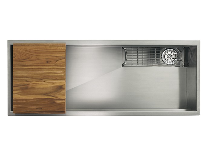 45" STAINLESS STEEL KITCHEN SINK WITH STANDARD ACCESSORIES MULTIERE® by Mick De Giulio L20307-00-NA-0-large